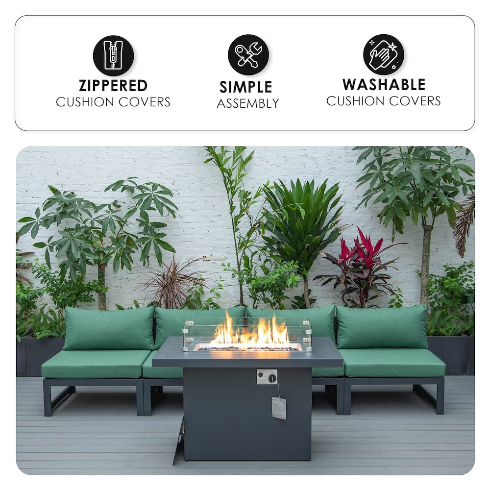 Chelsea 5-Piece Middle Patio Chairs and Fire Pit Table. Picture 3