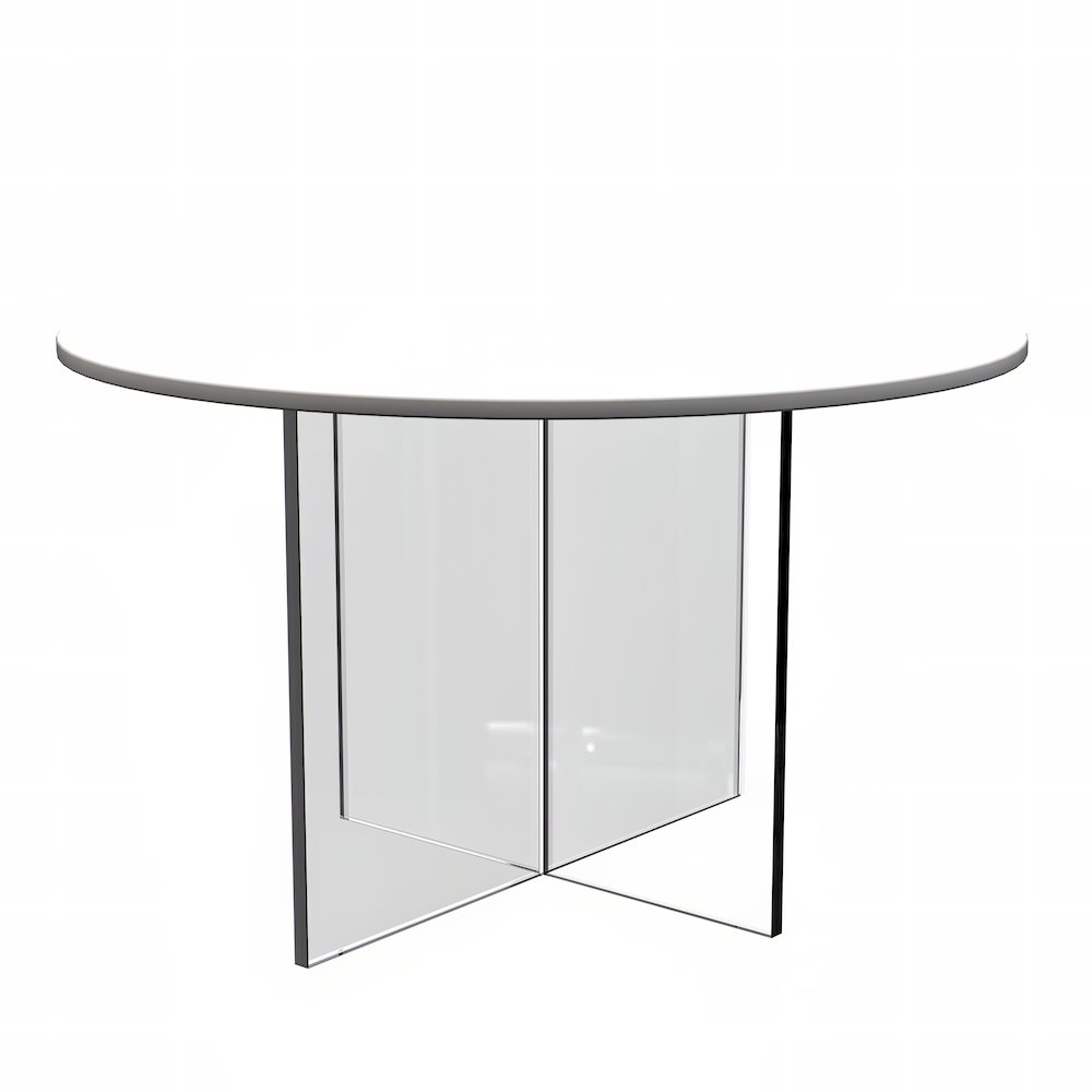 Valore Collection 28" Acrylic Side Table With White Top. Picture 2