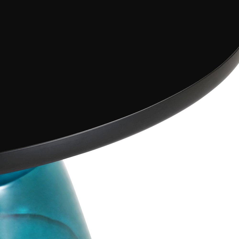 Tully Collection Glass Coffee Table Blue glass, Black Rim with Black Glass top. Picture 14
