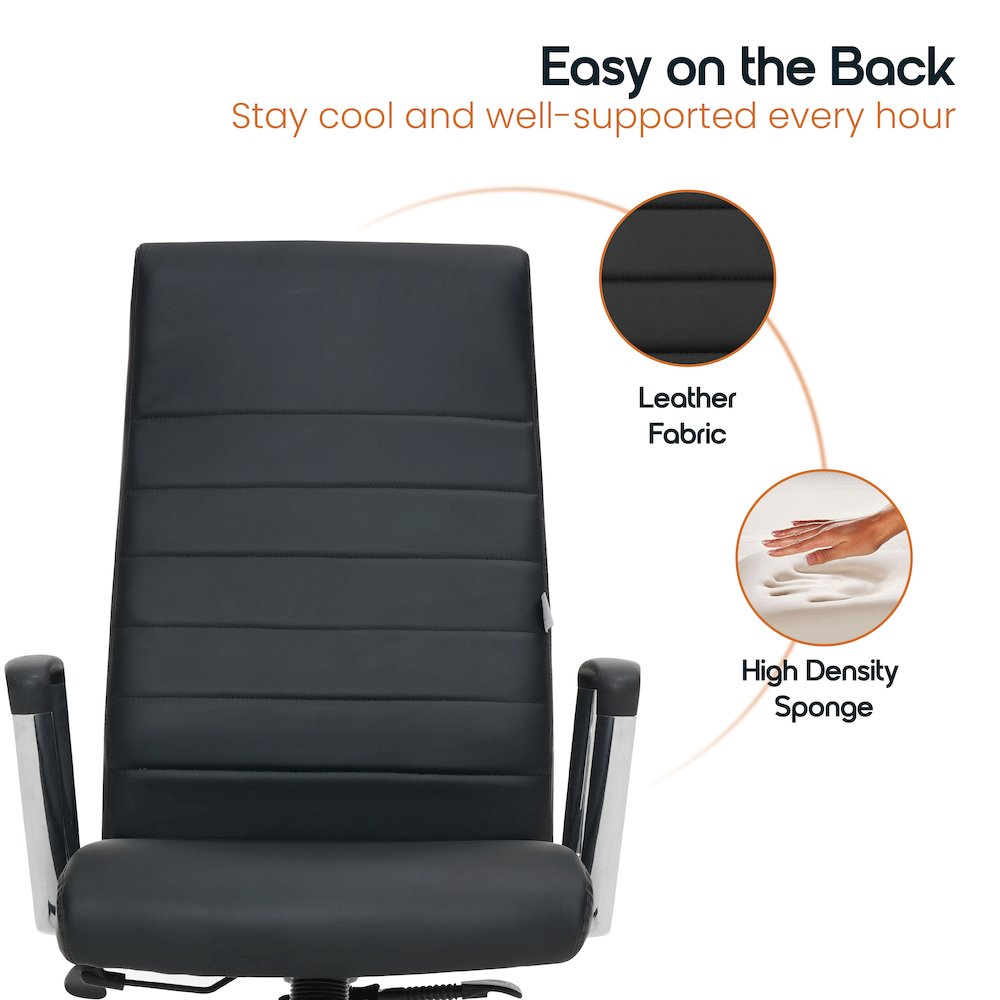 Hilton Modern High-Back Leather Office Chair. Picture 9