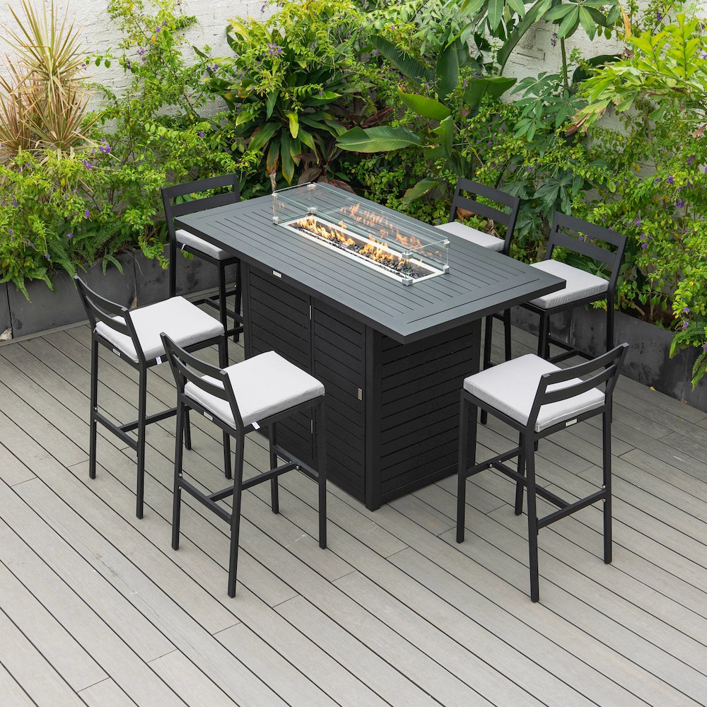 Chelsea Collection Modern Aluminum Outdoor Bar Chair Set of 2. Picture 8
