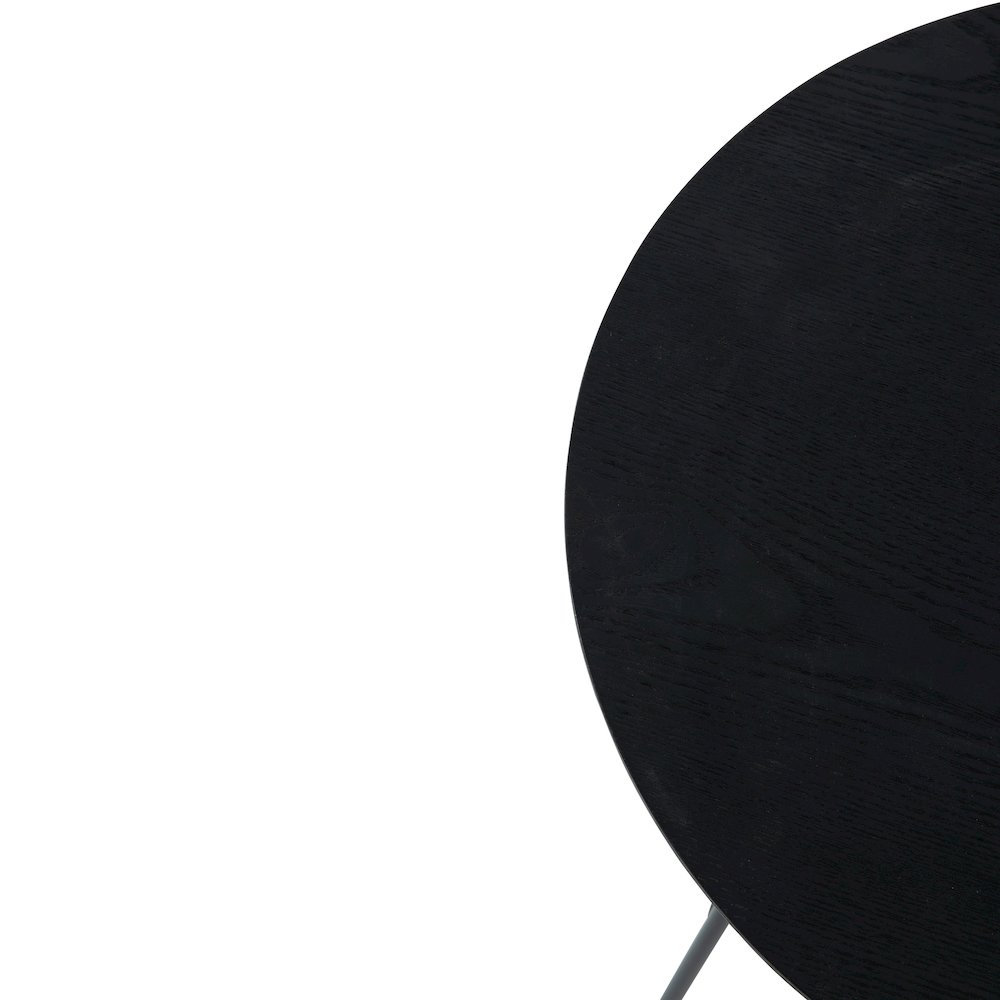 Rossmore Mid Century Modern Round Side Table With Black Steel Frame. Picture 20