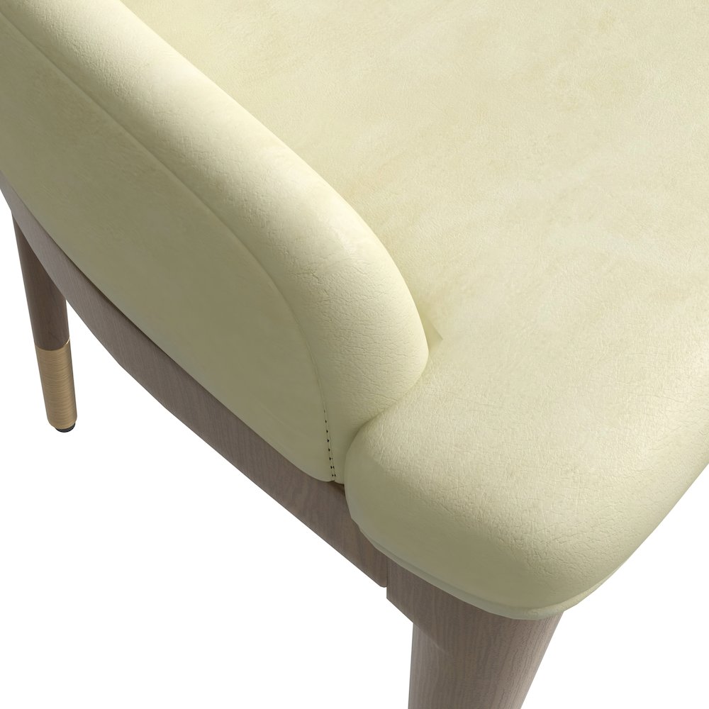 Viva Collection Modern Wooden Dining Chair in Cream Set of 4. Picture 1