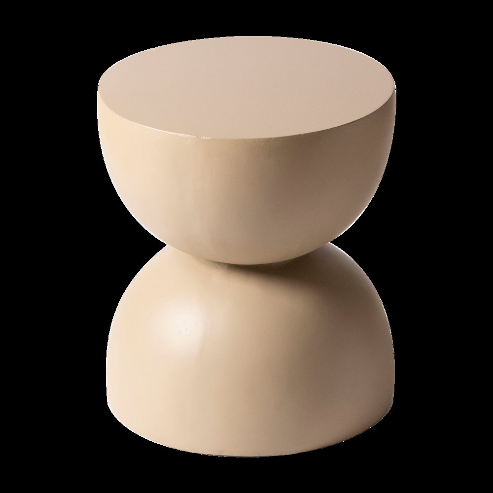 Sage Collection Fiberglass Outdoor Side Table in Beige. Picture 7