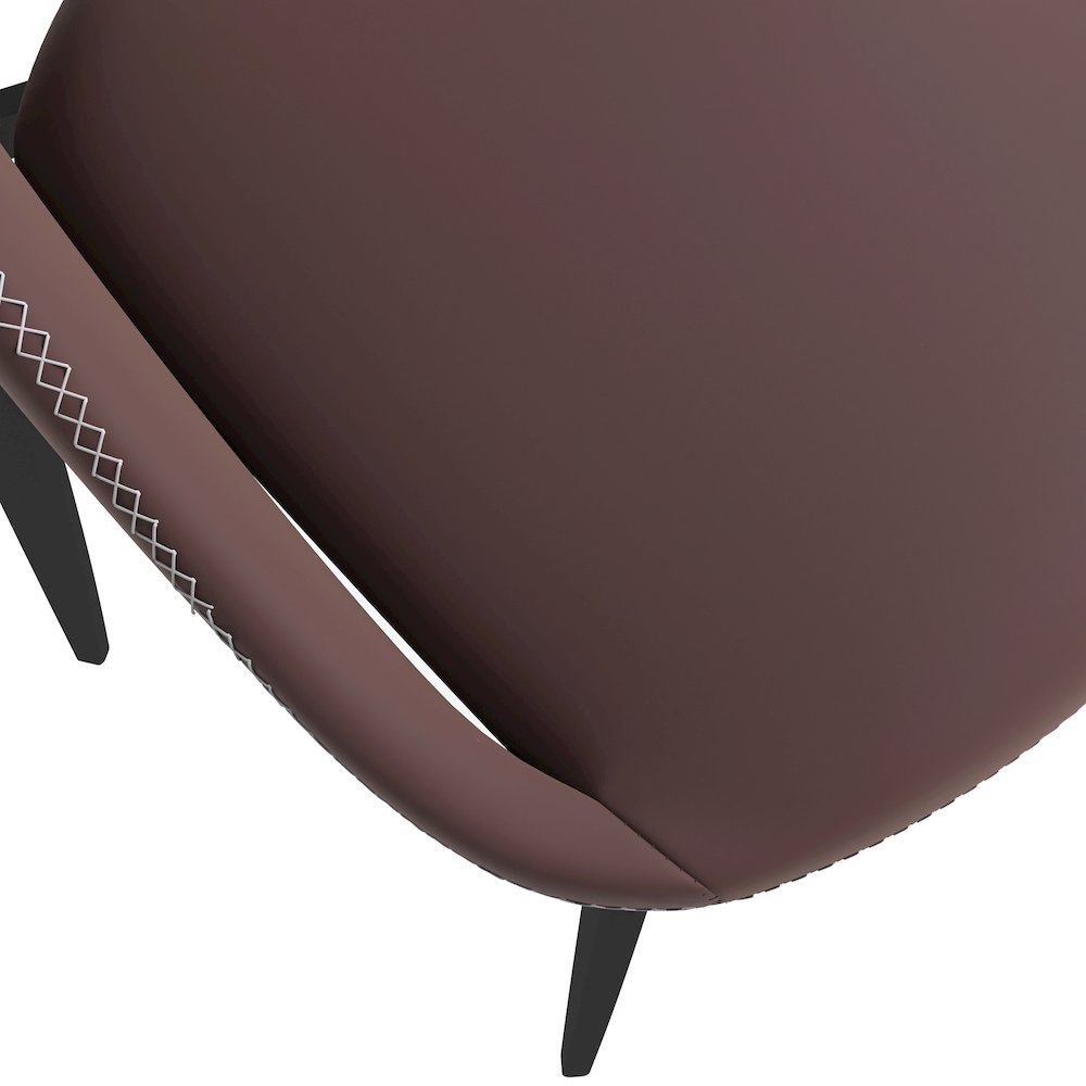 Amalfi Collection Fabric Modern Dining Chair in Plum Purple - Set of 4. Picture 8