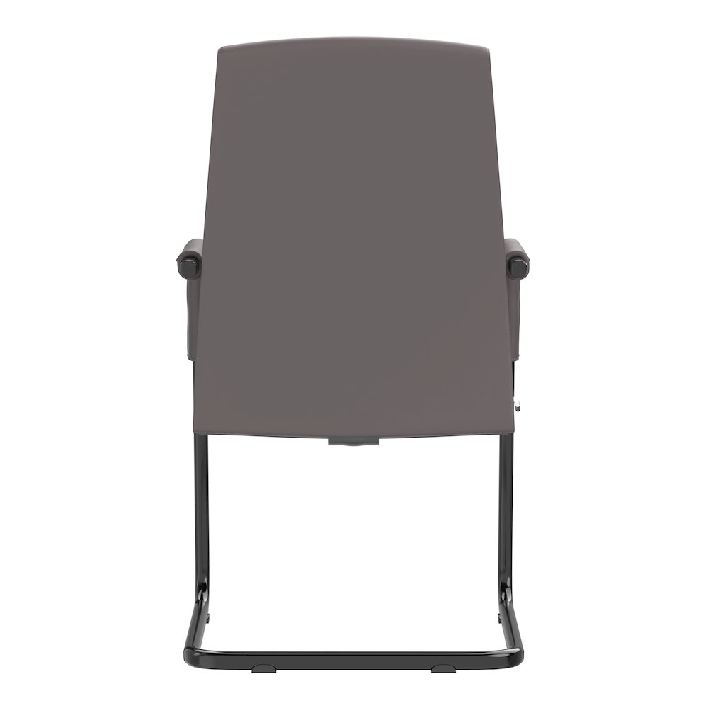 Evander Office Guest Chair in Grey Leather. Picture 17