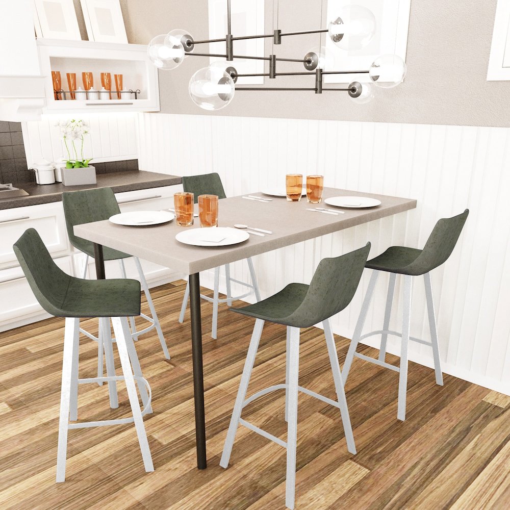 Elland - Bar stool - Olive Green- White Base Set of 2. Picture 3