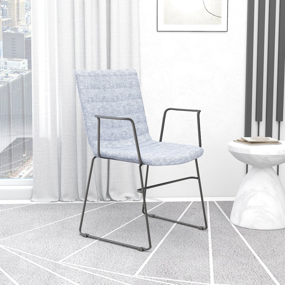 Zylar Series Office Guest Arm Chair in Grey Fabric. Picture 10