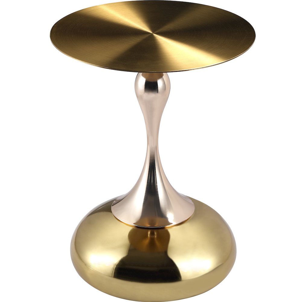 Savoy Collection Modern End Table In Gold. Picture 1