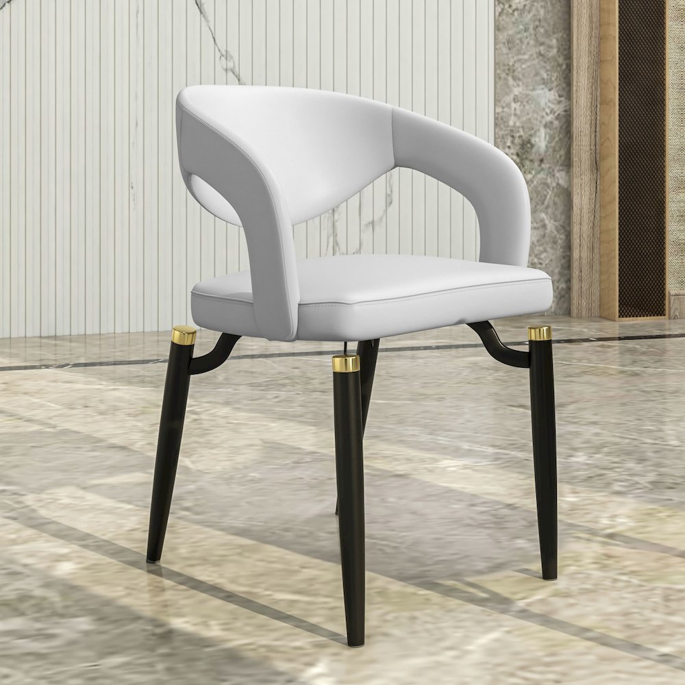 Entice Collection Modern Dining Chair in White. Picture 3