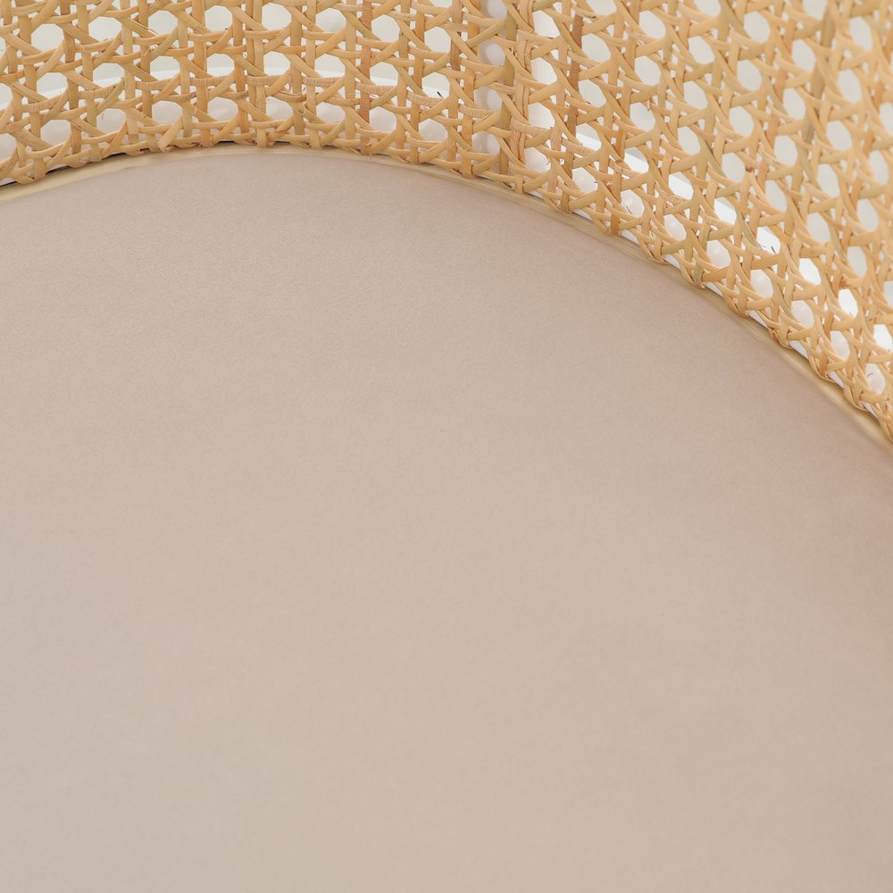 Ervilla Mid-Century Modern Wicker Bar Stool in Beige. Picture 12