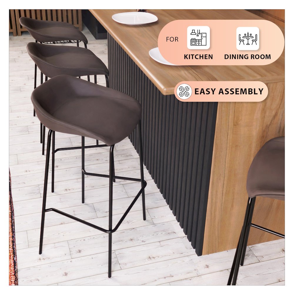 Servos Modern Barstool in Elephant Grey. Picture 3