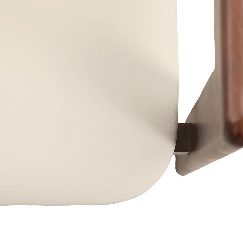 Velo Series Modern Dining Chair in Walnut Color Wood with Toupe Seat. Picture 14