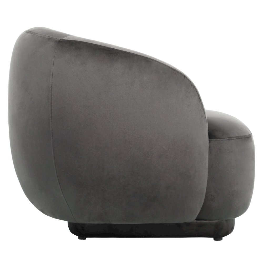 Faze Collection Modern Single Seater Sofa in Light Grey Velvet. Picture 6