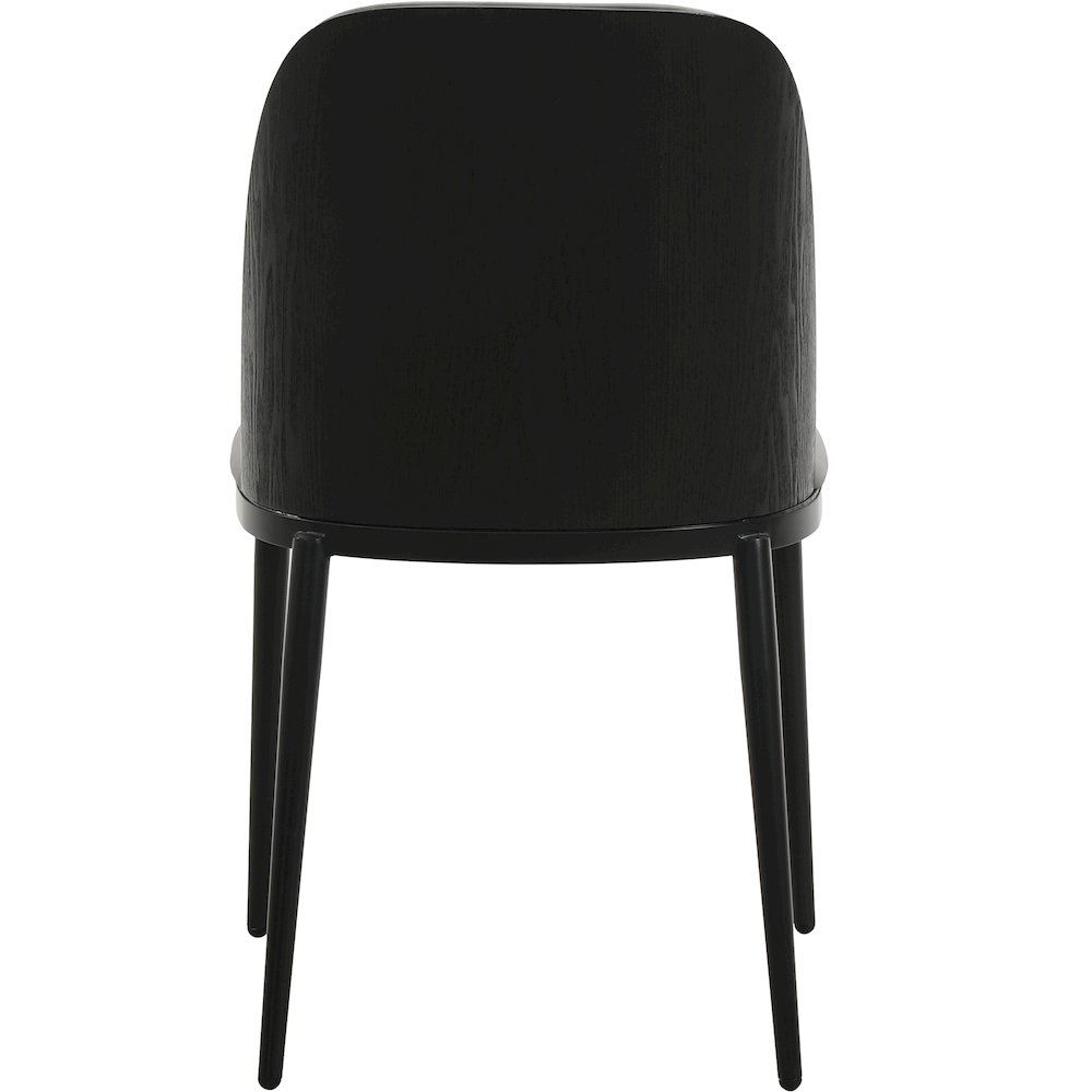 Tule Collection Dining Chair, Black Frame With Light Grey Leather. Picture 12
