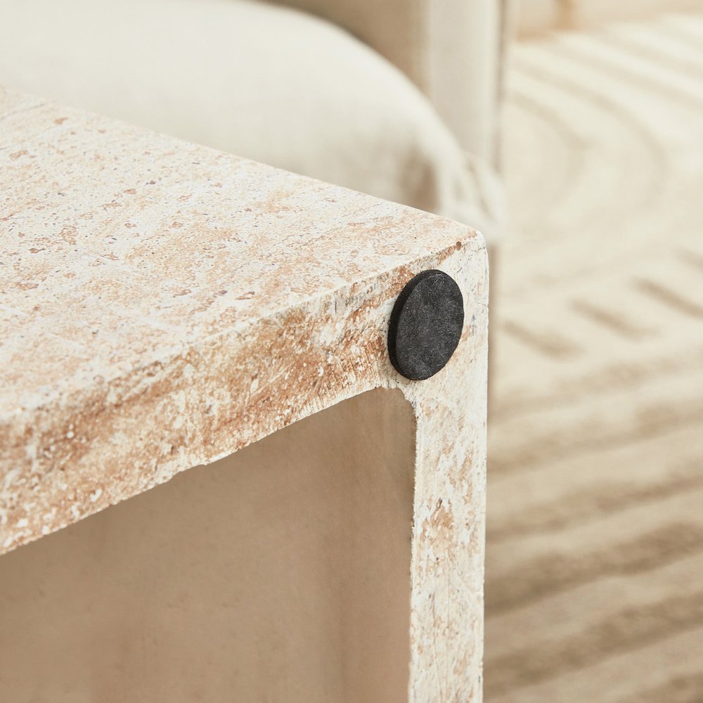 Maya Collection Outdoor/Indoor Coffee Table in Travertine. Picture 12