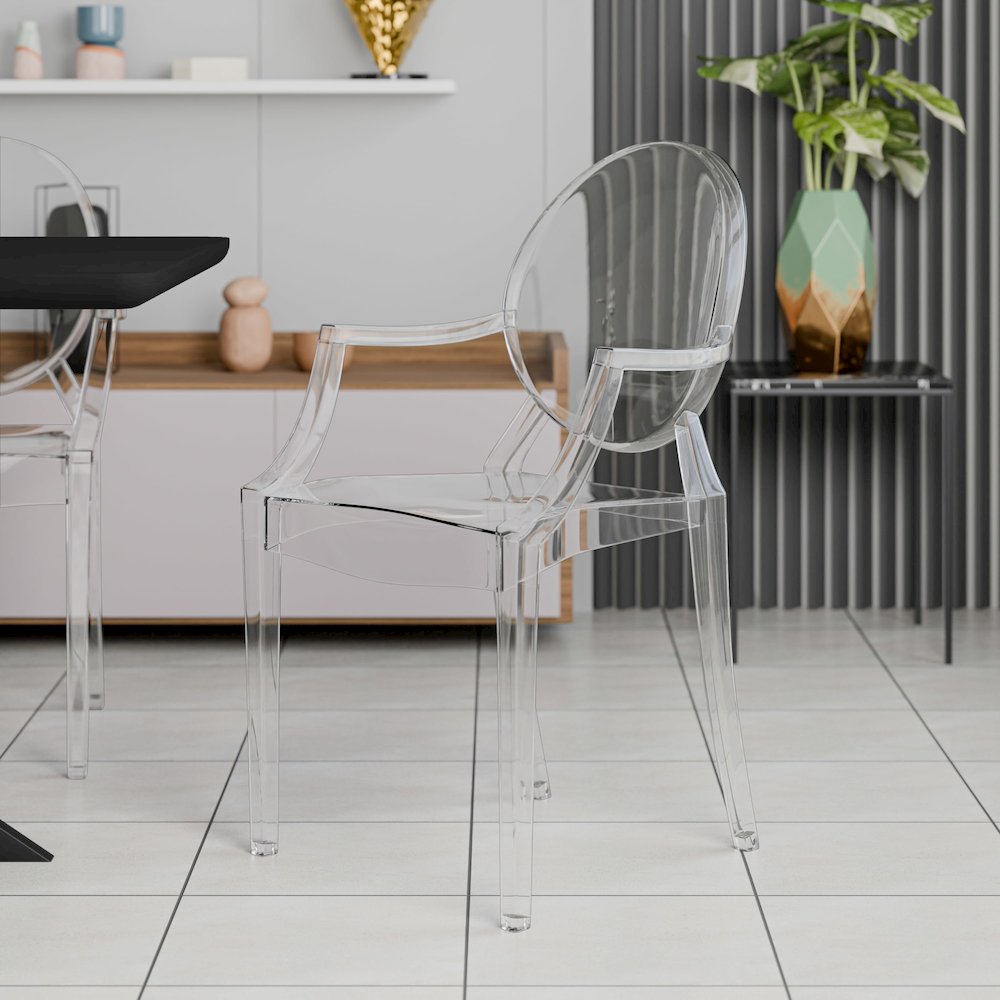 Carroll Modern Acrylic Dining Side Chair. Picture 5