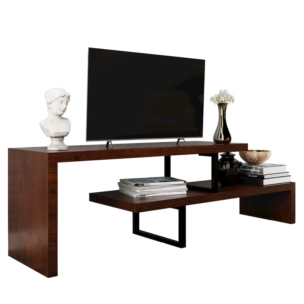 Orford Mid-Century Modern TV Stand in Walnut. Picture 7