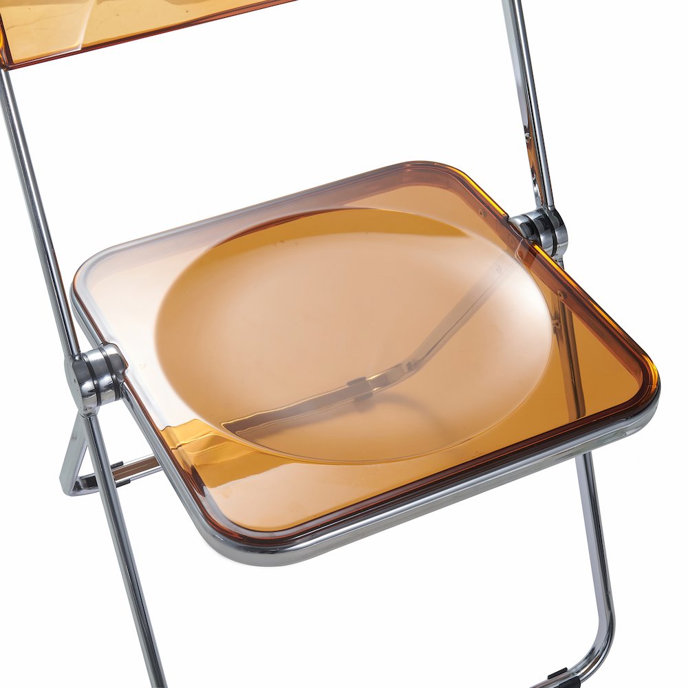 Lawrence Acrylic Folding Chair With Metal Frame, Set of 4. Picture 13
