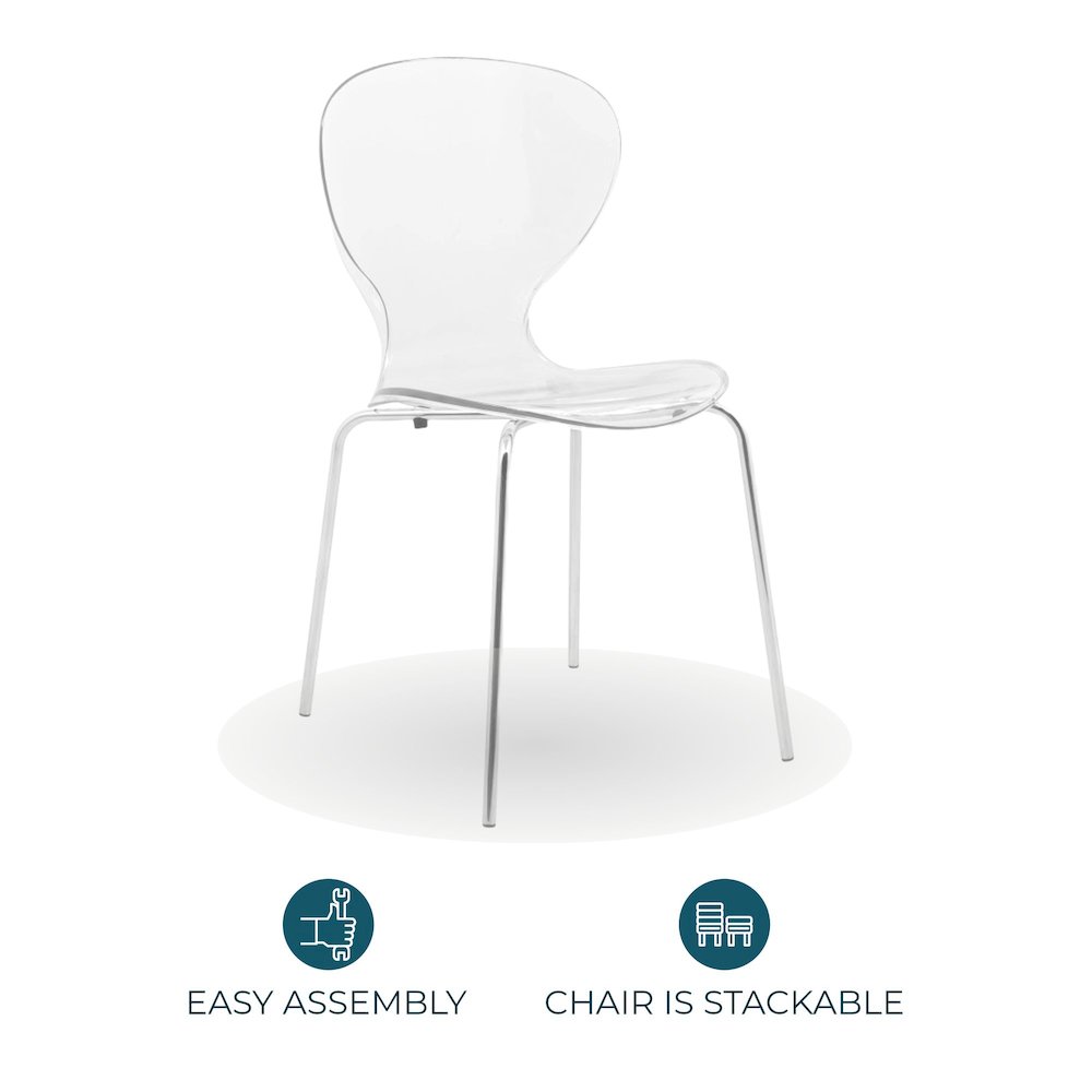 Modern Oyster Transparent Side Chair. Picture 21