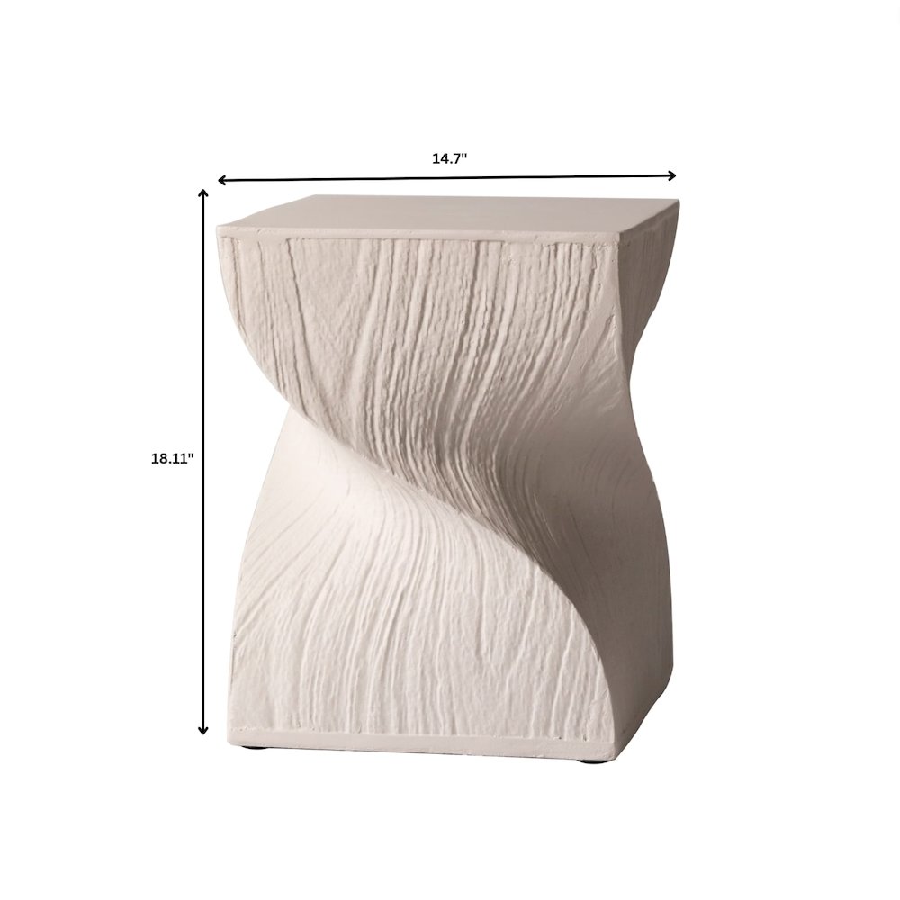 Onyx Collection Fiberglass Outdoor Side Table in Cream. Picture 24