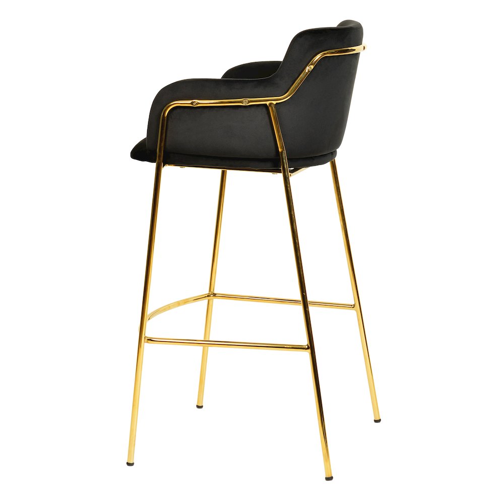 Axis Collection Modern Gold Bar height Chair in Black. Picture 13