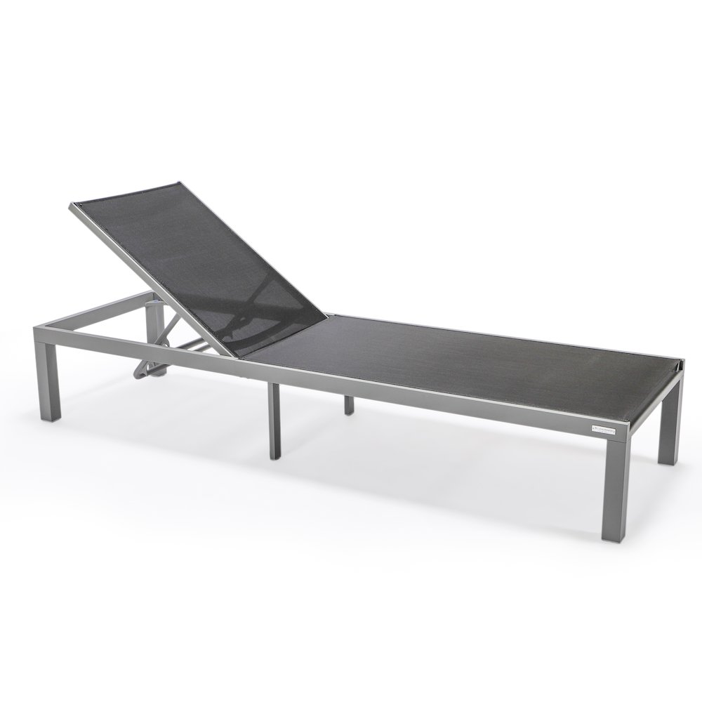 Marlin Patio Chaise Lounge Chair With Grey Aluminum Frame. Picture 2