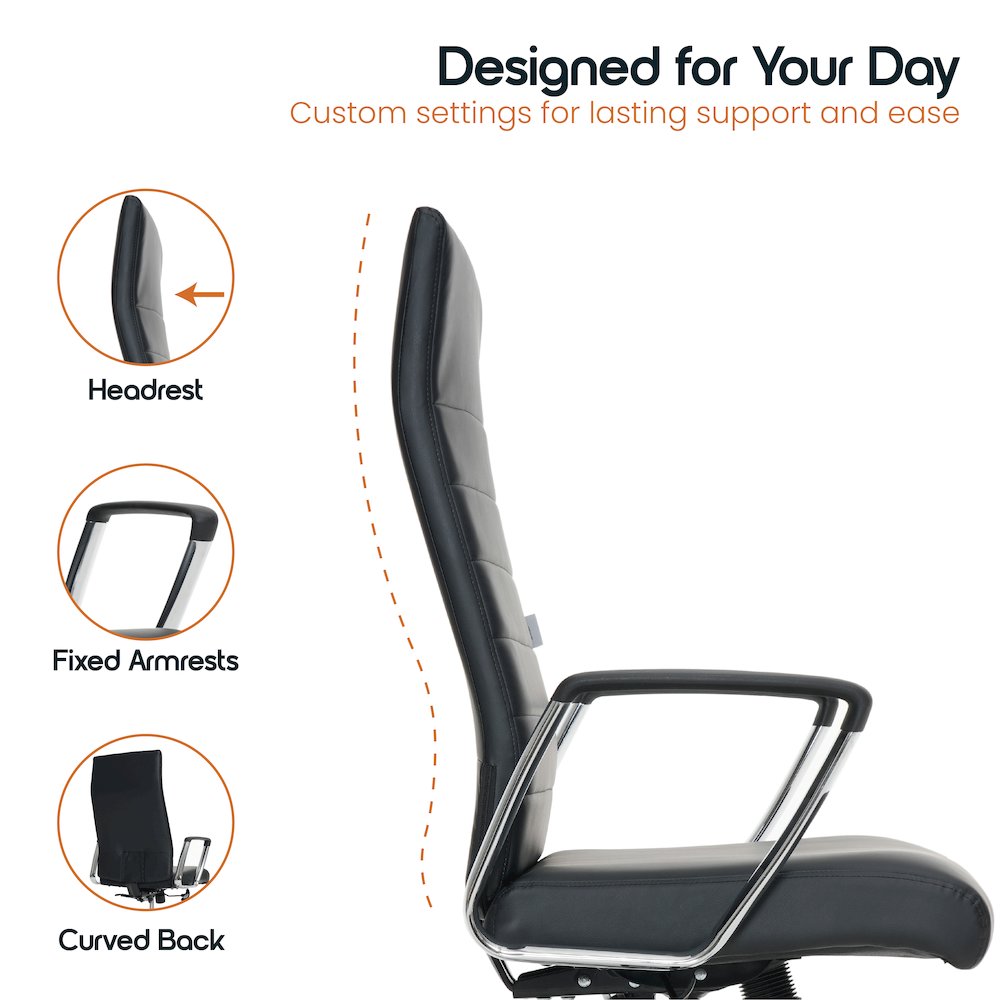 Hilton Modern High-Back Leather Office Chair. Picture 13