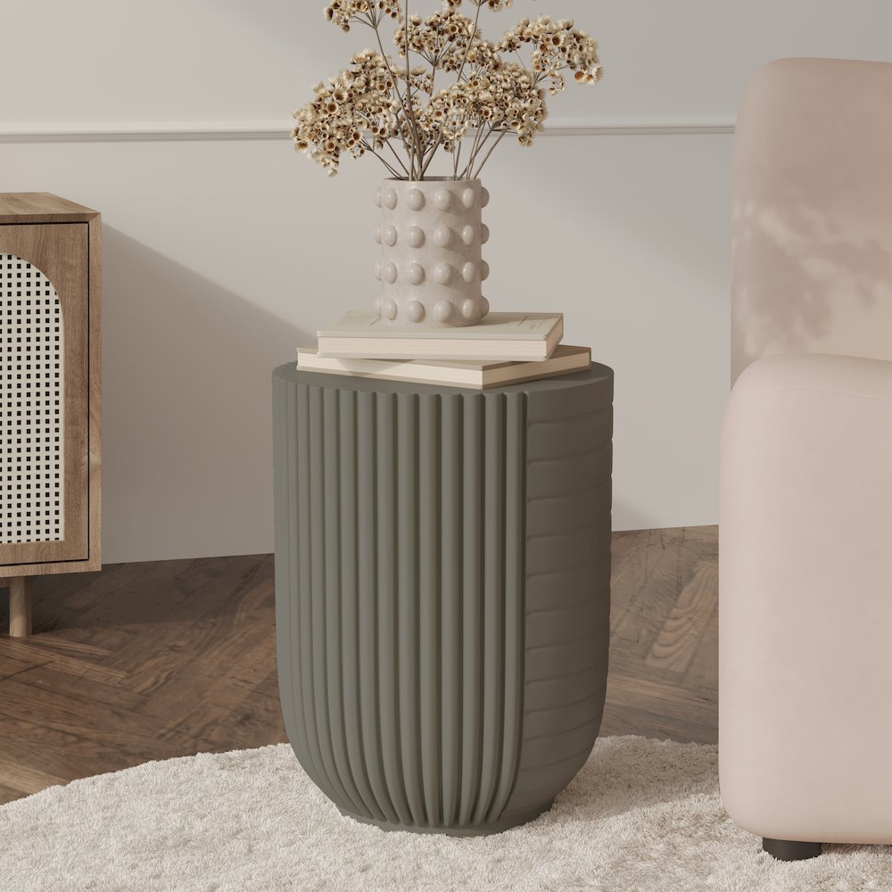 Modern Side End Table Trove Series In Green Grey. Picture 4