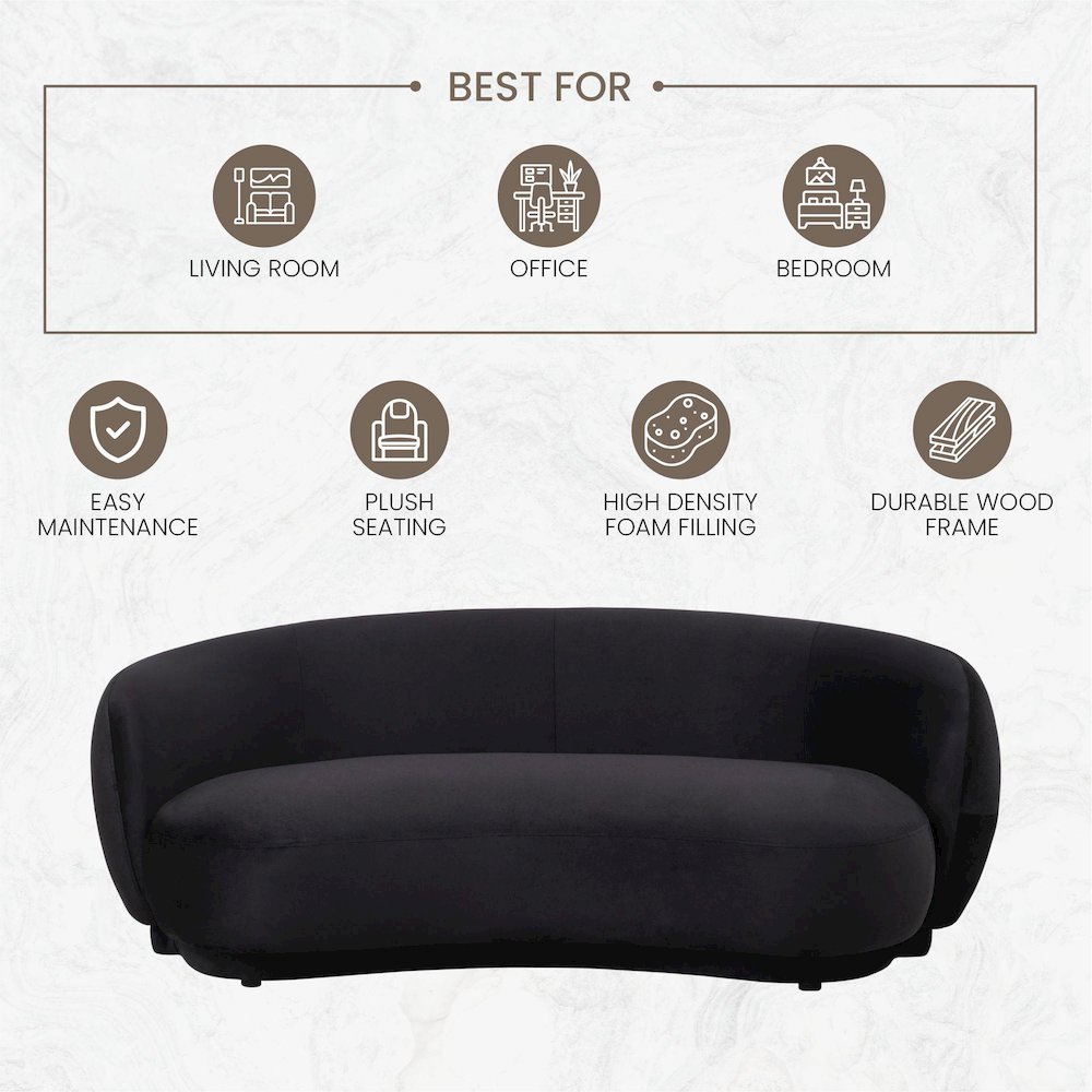 Faze 3-Seater Wide Couch Sofa Upholstered in Velvet. Picture 3