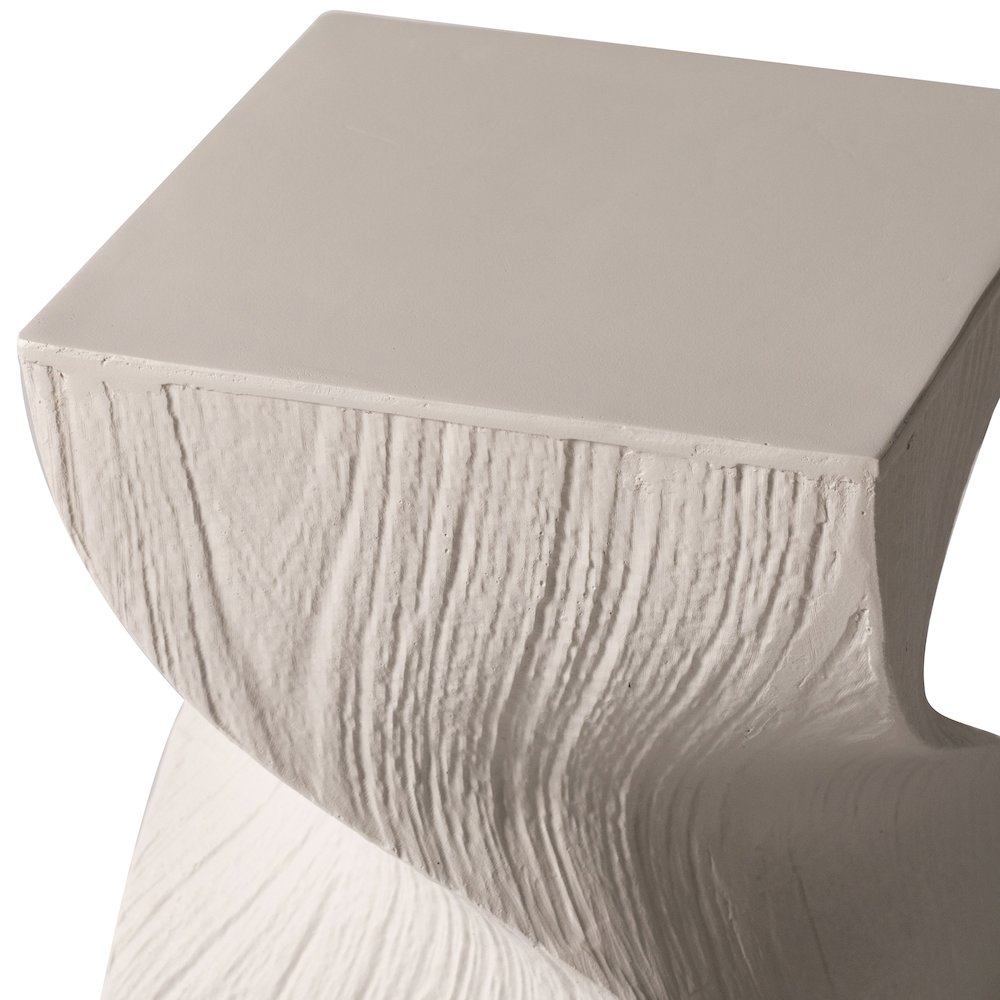 Onyx Collection Fiberglass Outdoor Side Table in Cream. Picture 20