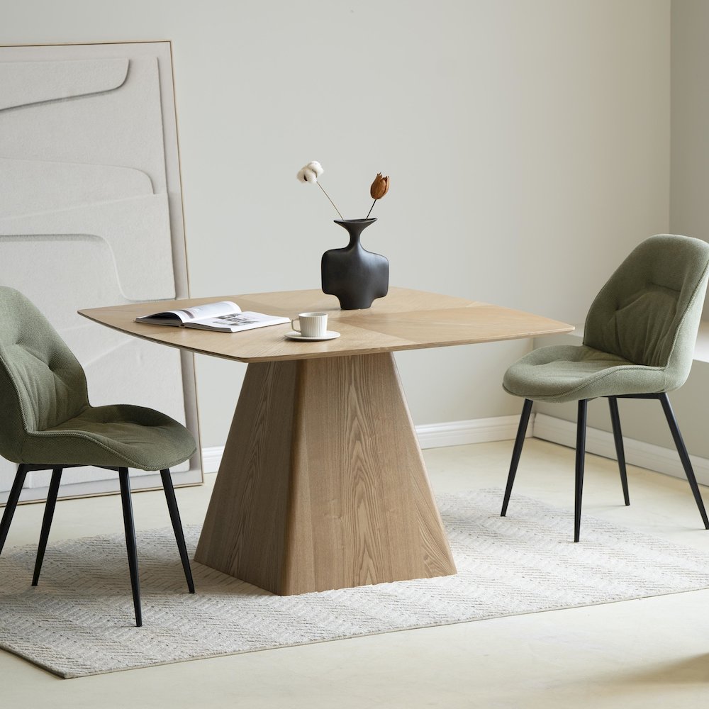 Zephry Collection Modern Dining Wooden Square Dining Table in Natural Wood. Picture 27