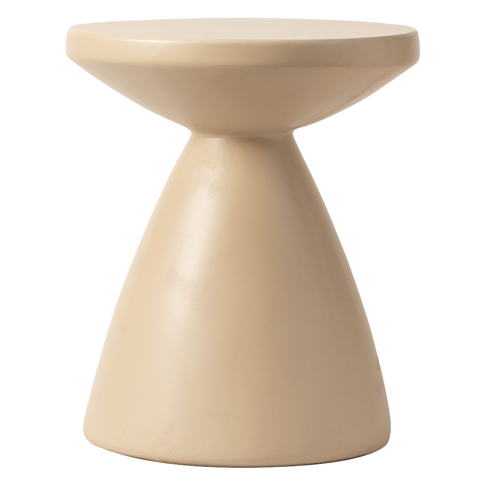 Dune Collection Fiberglass Outdoor Side Table in Beige. Picture 1