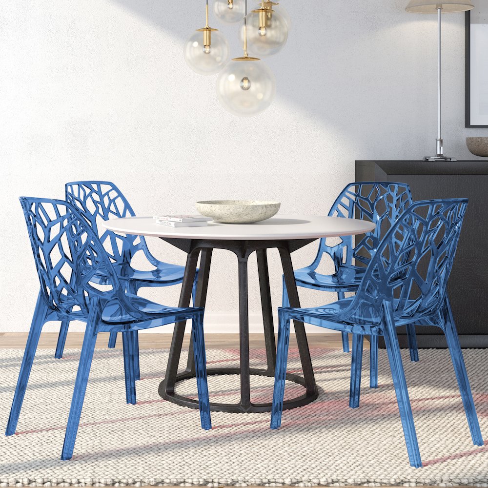 Cornelia Modern Spring Cut-Out Tree Design Stackable Dining Chair. Picture 8