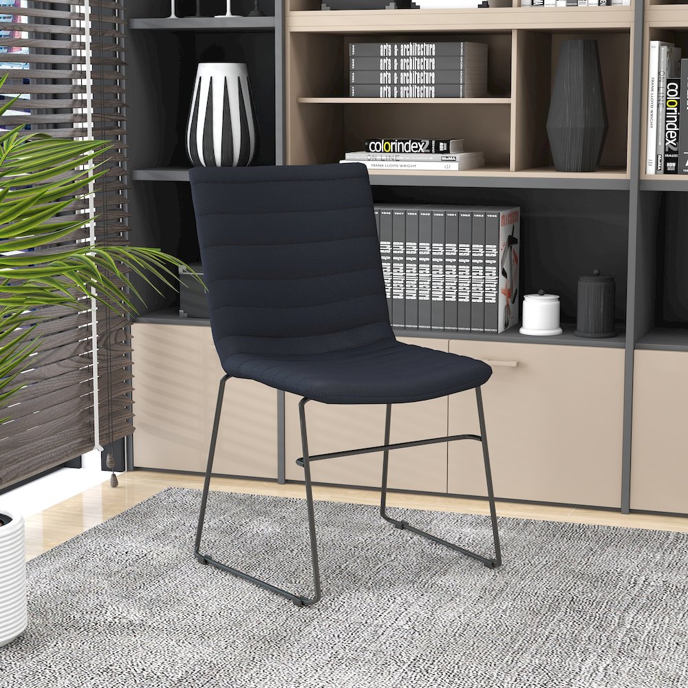 Zylar Series Office Guest Chair in Black Leather. Picture 40