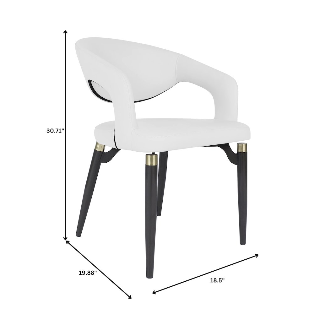 Entice Collection Modern Dining Chair Set of 2 in White. Picture 1