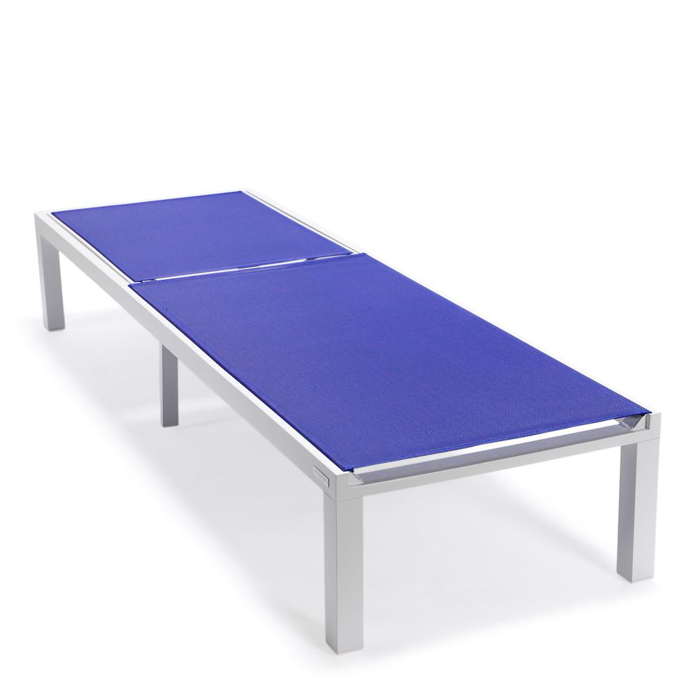 Marlin Patio Chaise Lounge Chair With White Aluminum Frame. Picture 8