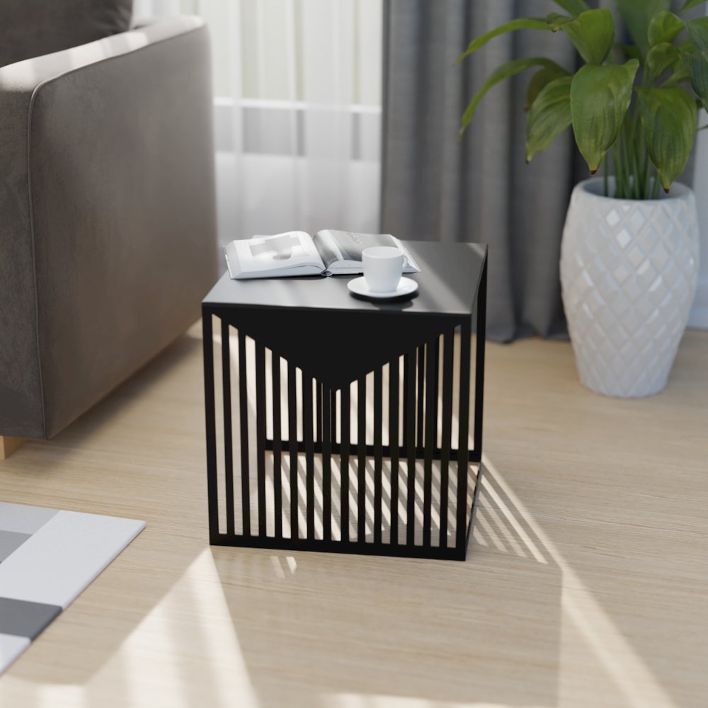 Cisco Modern Square Steel Side Table with Powder Coated Finish. Picture 4