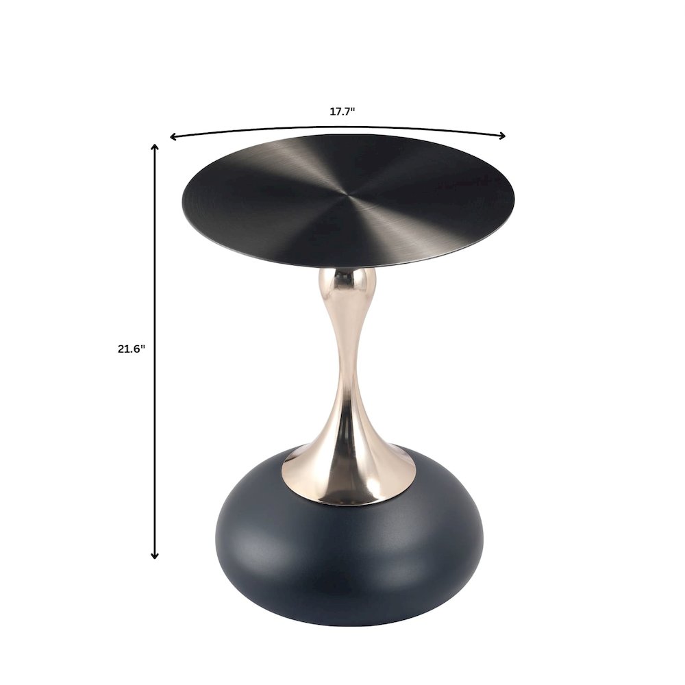 Savoy Collection Modern End Table In Matt Black. Picture 19