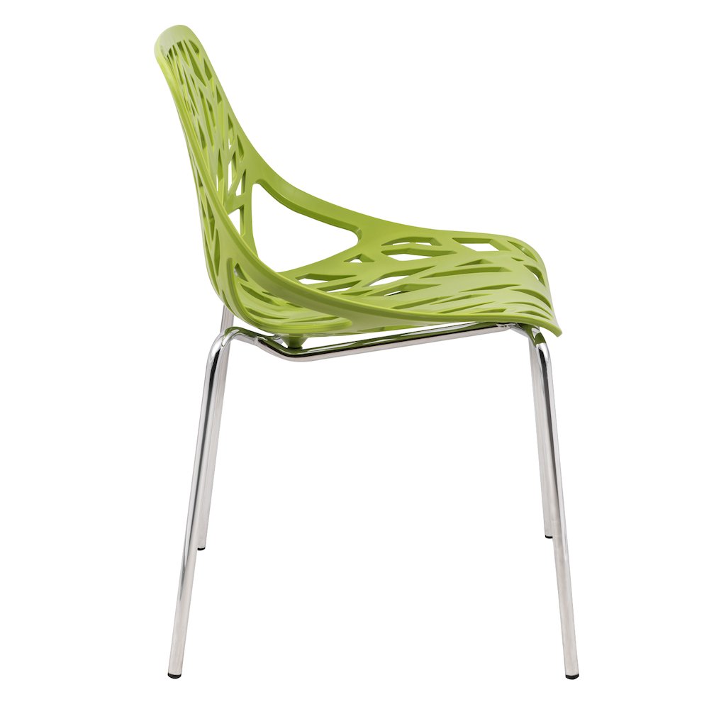Modern Asbury Dining Chair w/ Chromed Legs, Set of 4. Picture 3