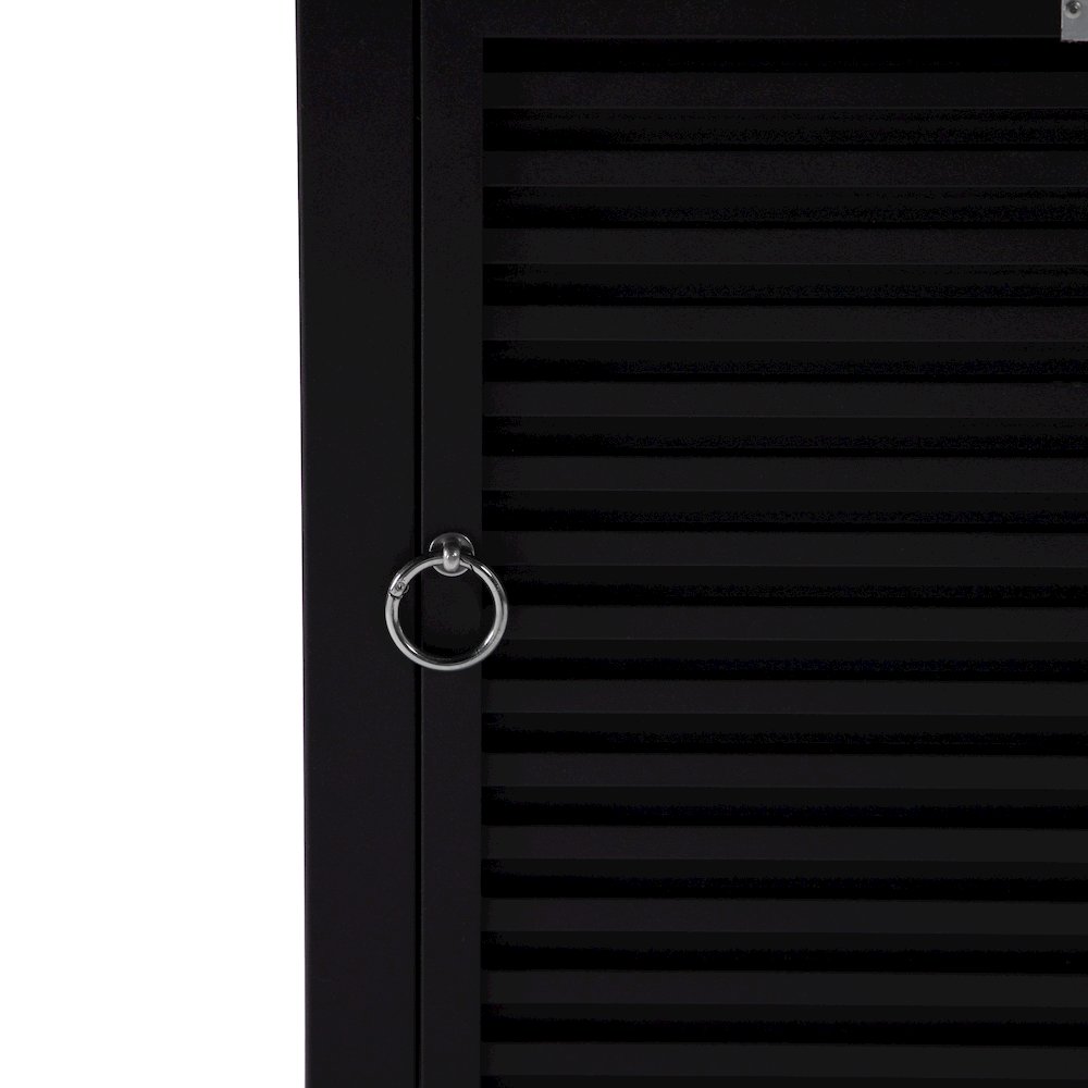Walbrooke Black Patio Square Tank Holder with Slats Design in Black. Picture 6