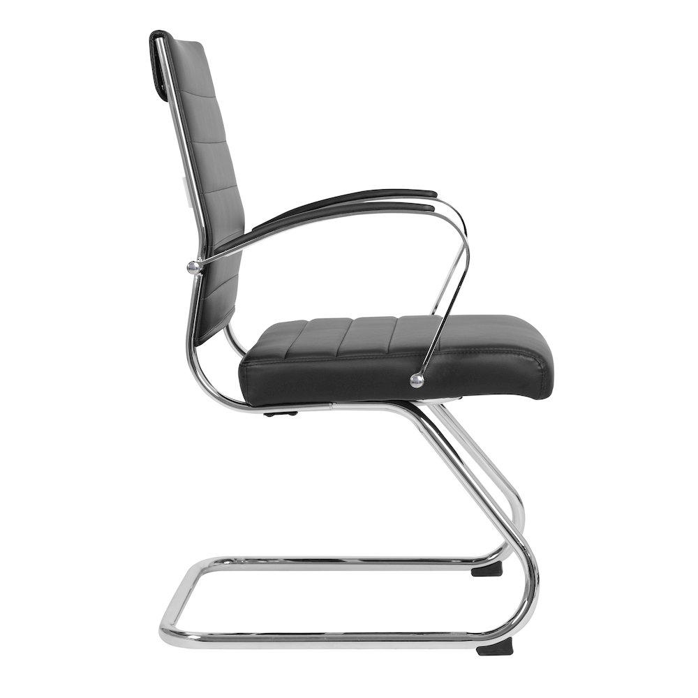 Benmar Home Leather Guest Office Chair in Black. Picture 14