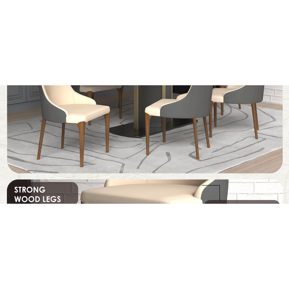 Elm Collection Modern Wooden Dining Chair In Grey. Picture 12
