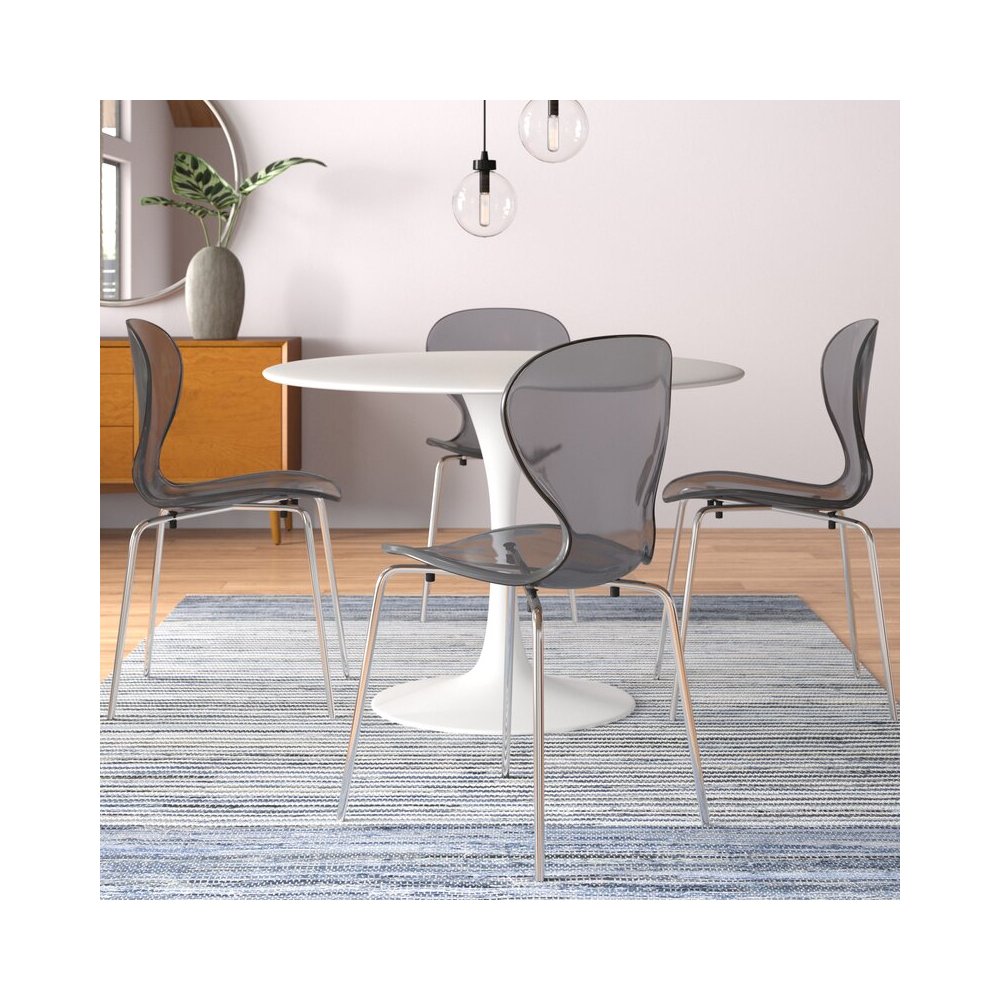 Modern Oyster Transparent Side Chair. Picture 4