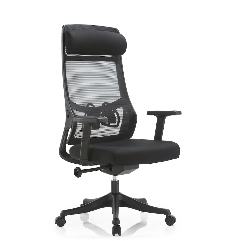 Benmar Home Leather Guest Office Chair in Charcoal. Picture 405