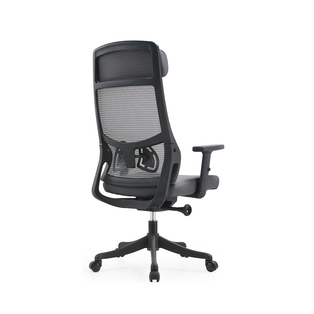 Benmar Home Leather Guest Office Chair in Charcoal. Picture 408