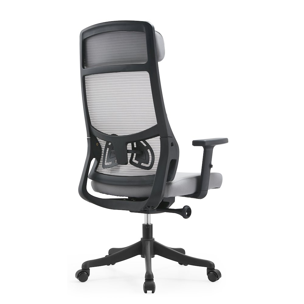 Benmar Home Leather Guest Office Chair in Charcoal. Picture 417