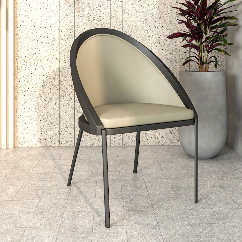 Urbane Collection Modern Dining Chair With Olive Green. Picture 13