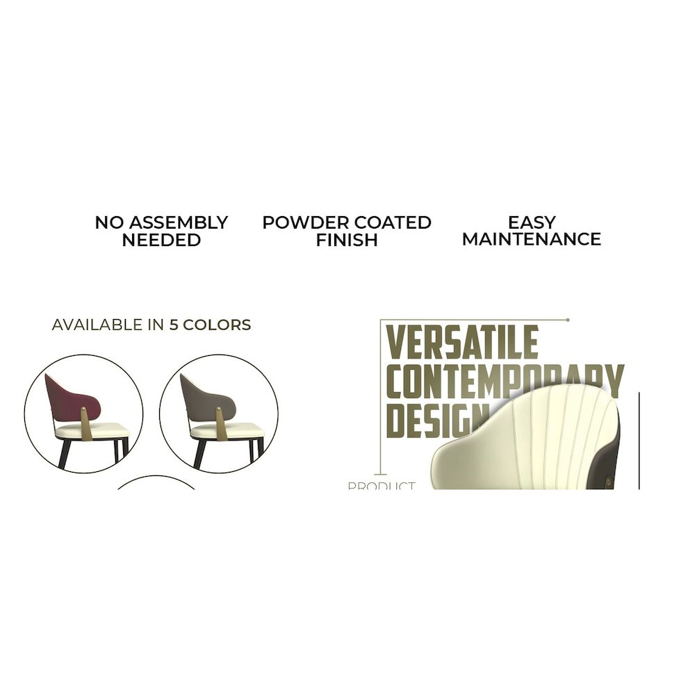 Aria Series Modern Dining Chair in Taupe Set of 4. Picture 18