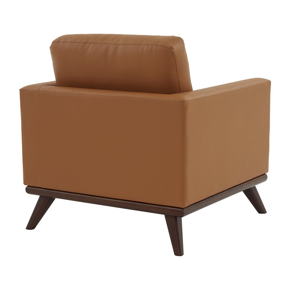 Chester Modern Leather Accent Arm Chair With Birch Wood Base. Picture 11